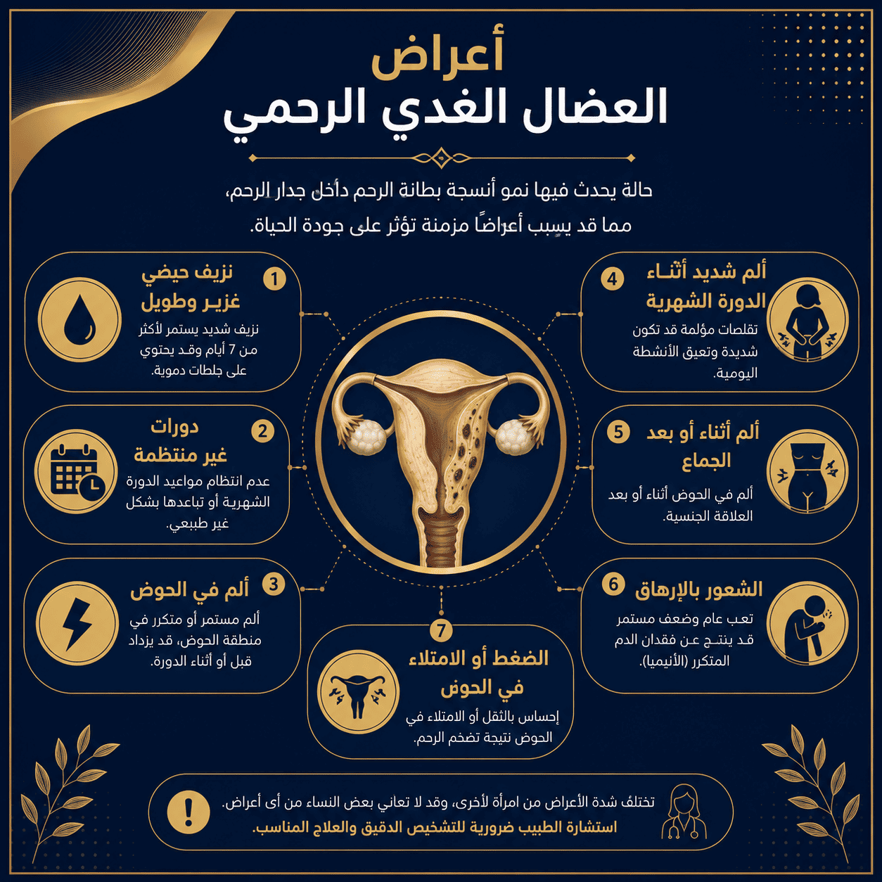 أعراض العضال الغدي الرحمي