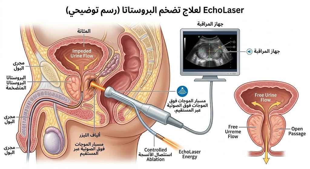 هل يمكن استخدام الايكوليزر لعلاج البروستاتا؟