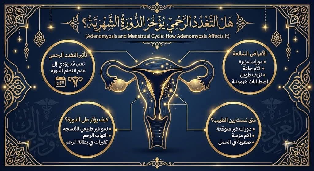 هل التغدد الرحمي يؤخر الدورة الشهرية؟ 1 هل التغدد الرحمي يؤخر الدورة الشهرية؟